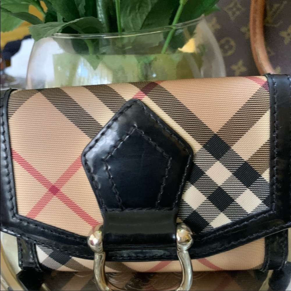 Auth🌺 Burberry Nova/Check Wallet.